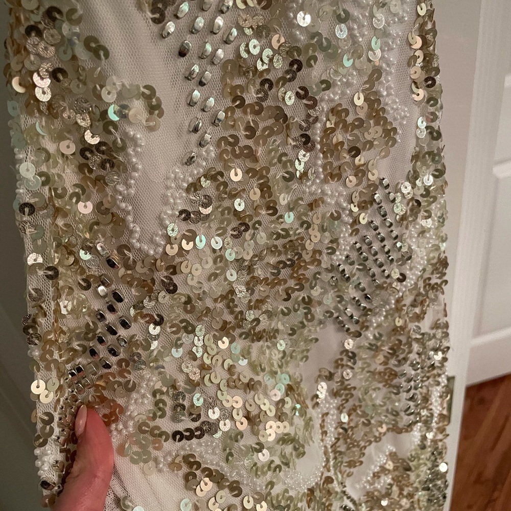 Scala Gold Sequin Gown With Open Back - image 8